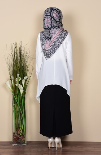Asymmetrische Bluse 5282-03 Weiß 5282-03