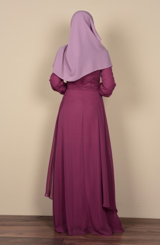 Dusty Rose Hijab Evening Dress 52559-06