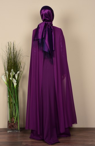 Purple Hijab Dress 52572-02