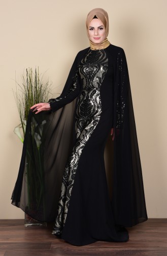 Schwarz Hijab Kleider 52572-01