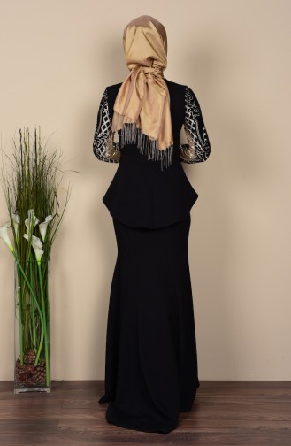 Schwarz Hijab-Abendkleider 52600-03