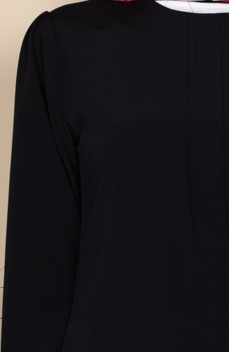 Pile Detaylı Elbise 1103-01 Siyah