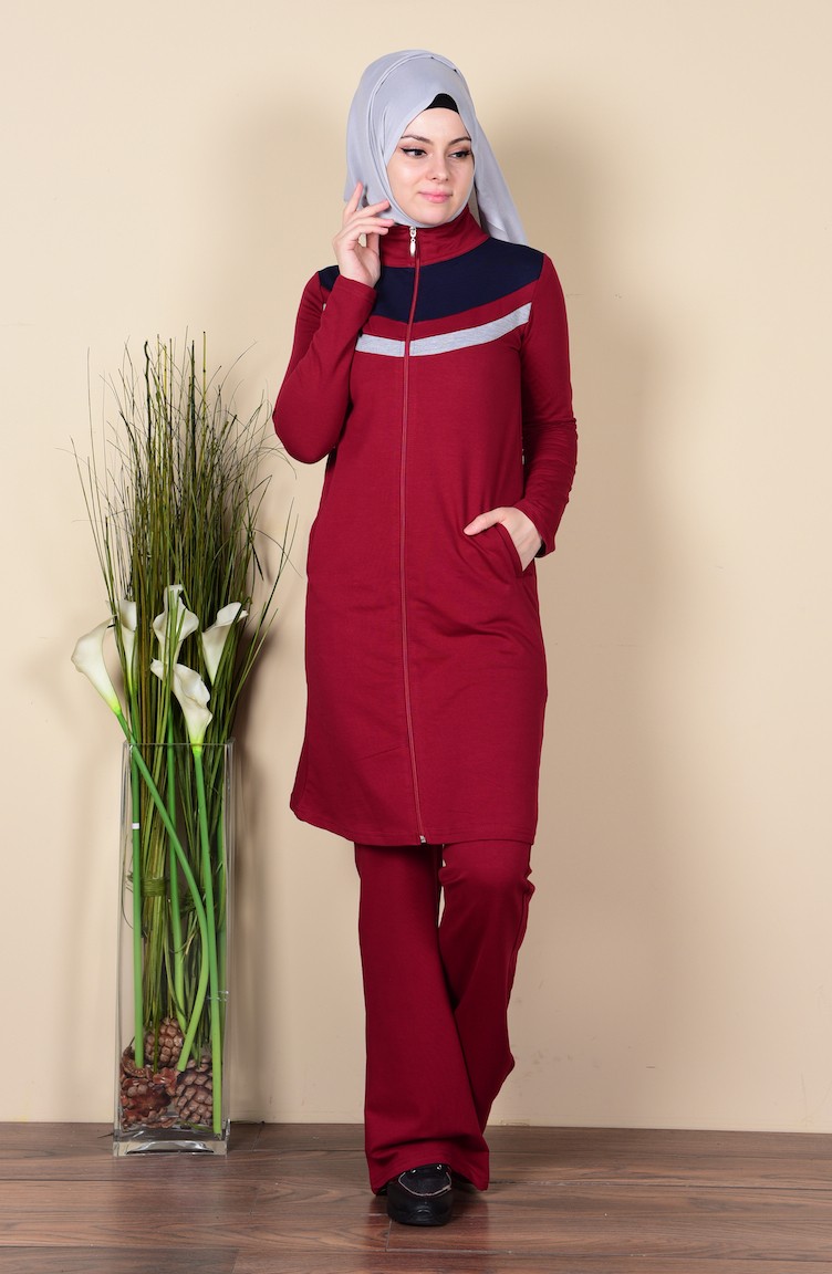 Eşofman Takım 0369-03 Bordo