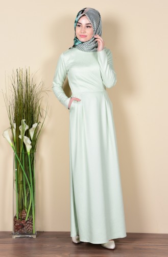 Mint Green Hijab Dress 7120-06