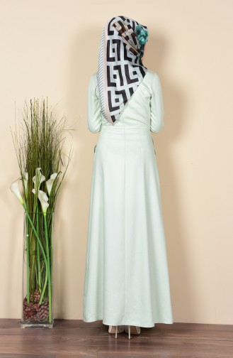 Mint Green Hijab Dress 7120-06