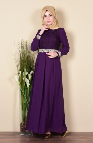 Purple Hijab Dress 51983-16