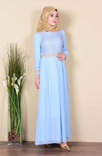 Embroidered Dress FY 51983-18 Blue 51983-18
