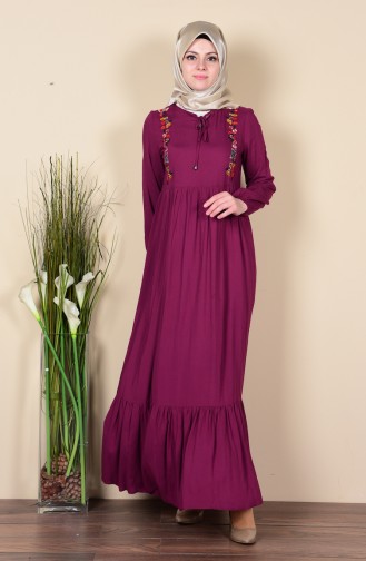 Plum Hijab Dress 1612-01