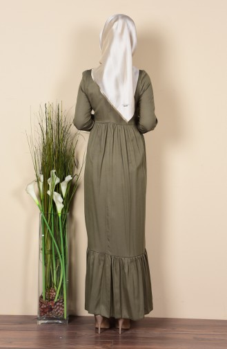 Khaki Hijab Dress 1612-04