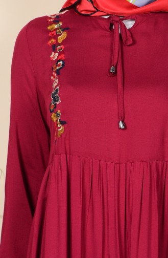 Claret Red Hijab Dress 1612-06