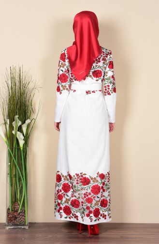 Ecru Hijab Dress 1615-02