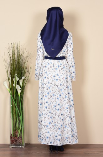 Blue Hijab Dress 1618A-02