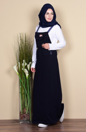 Salopet Elbise 1441-01 Lacivert
