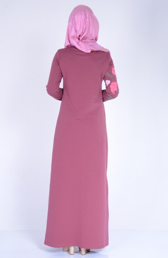 Bedrucktes Kleid aus Zwei Garne Stoff 2780-10 Rosa 2780-10