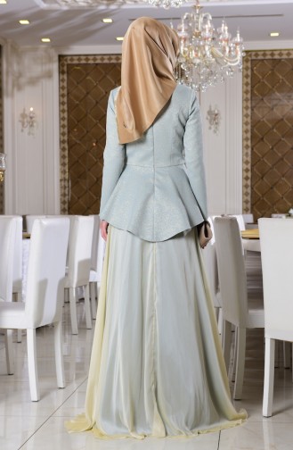 Blue Hijab Evening Dress 7155-03