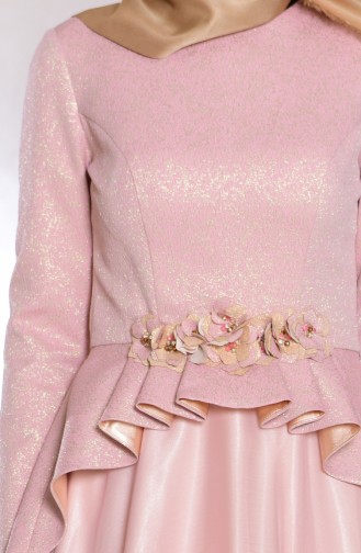 Pink Hijab Evening Dress 7155-02