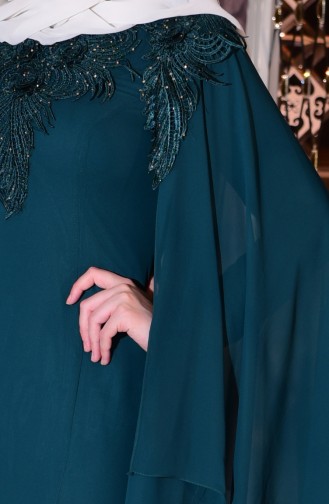 Robe de Soirée Detaillé de Pierre 7221-06 Vert emeraude 7221-06