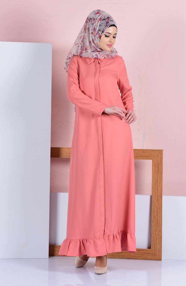 Dusty Rose Hijab Dress 8074-07