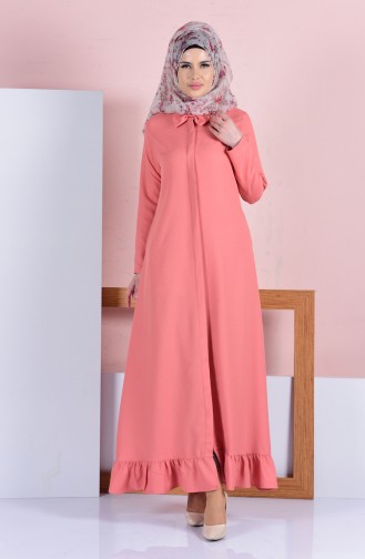 Dusty Rose Hijab Dress 8074-07