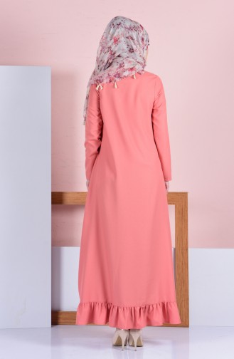 Dusty Rose Hijab Dress 8074-07