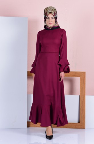 Plum Hijab Dress 5002-01