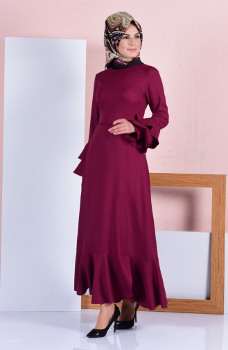 Plum Hijab Dress 5002-01