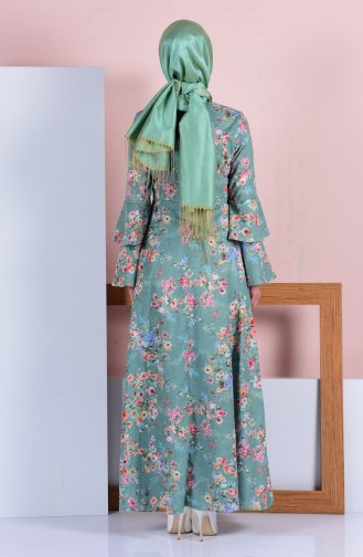 Green Hijab Dress 4045-37