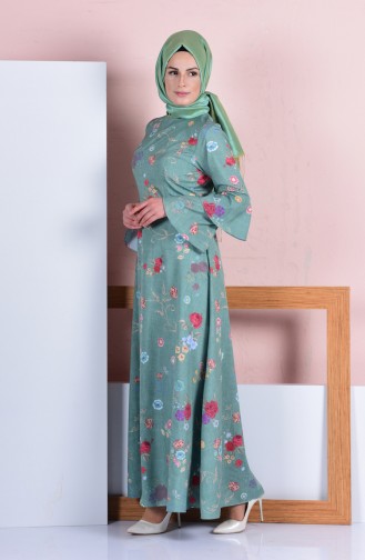 فستان أخضر حشيشي 4045-35