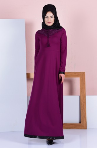 Light Purple Hijab Dress 3009-09