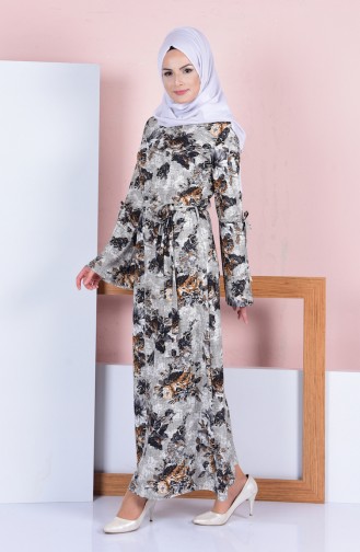 Smoke-Colored Hijab Dress 3045-03