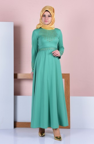Mint Green Hijab Dress 3059-03