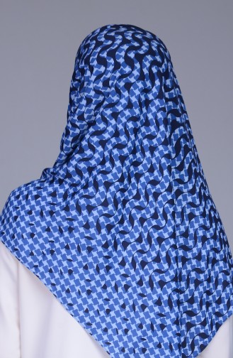 Gemusterter Schal aus Kreppstoff 990021-01 Dunkelblau 990021-01