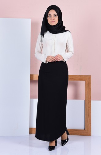 Düz Dar Etek 3029-04 Siyah