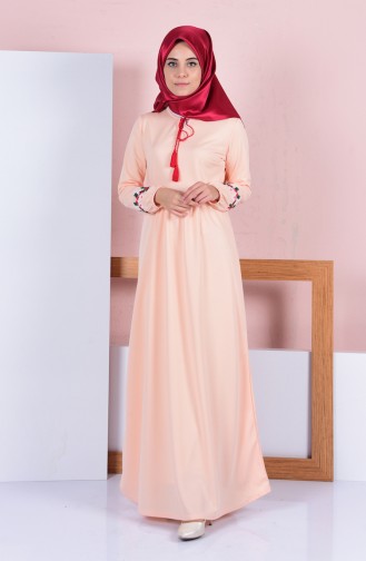 Salmon Hijab Dress 0442-12