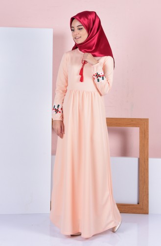 Salmon Hijab Dress 0442-12