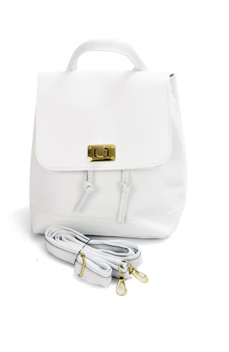 White Backpack 10273BE