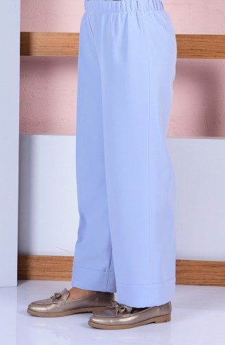 Elastic Waist Wide Leg Pants 3087-09 Ice Blue 3087-09