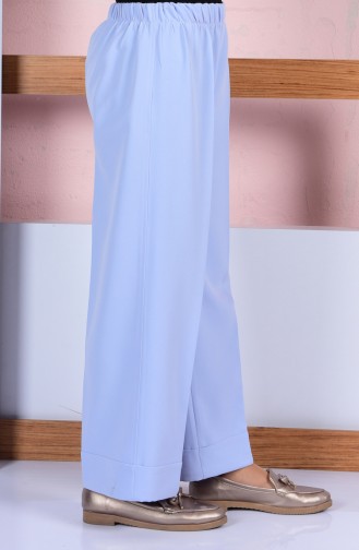 Elastic Waist Wide Leg Pants 3087-09 Ice Blue 3087-09