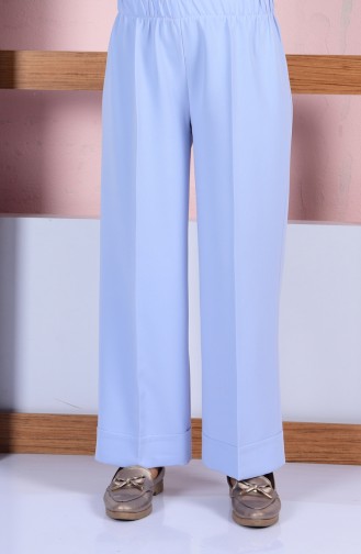 Pantalon Large Taille élastique 3087-09 Bleu Glacé 3087-09