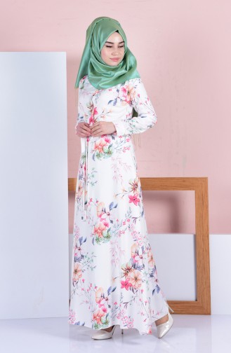 Robe Hijab Fleur de grenadine 81429-01