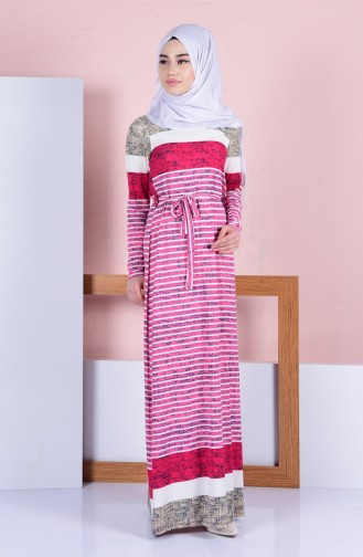 Fuchsia Hijab Kleider 4574A-02