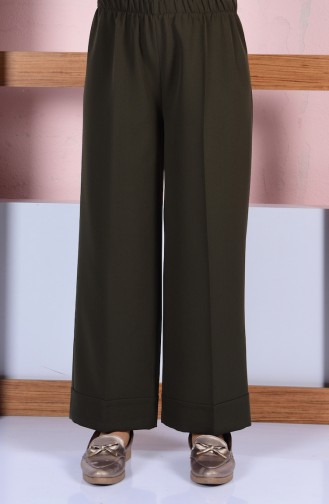 Pantalon Large Taille élastique 3087-07 Vert Khaki 3087-07