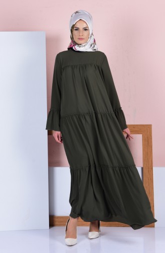 Khaki Hijab Dress 4558-04