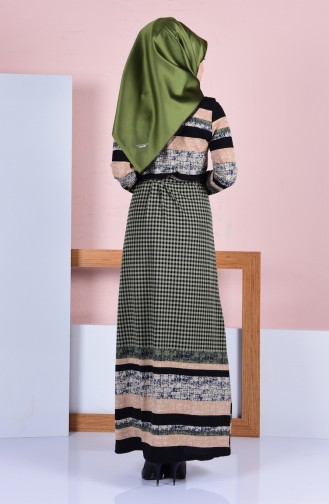 Khaki Hijab Dress 4574-04