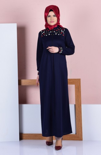 Abaya mit Stickerei 1899-02 Dunkelblau 1899-02