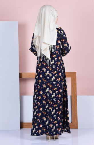Navy Blue Hijab Dress 1987-02
