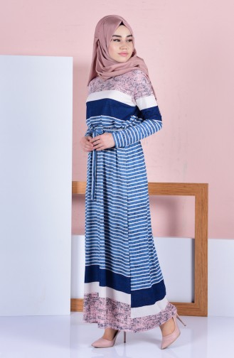 Blue Hijab Dress 4574A-03