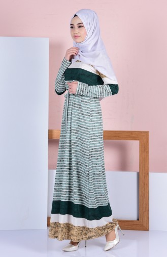 فستان أخضر حشيشي 4574A-04