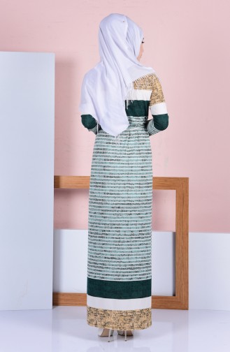 Green Hijab Dress 4574A-04