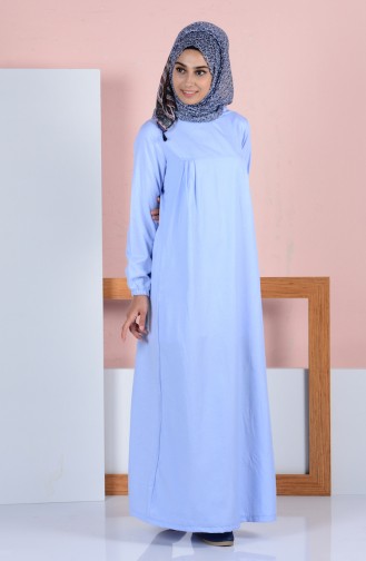 Baby Blue Hijab Dress 1454-09